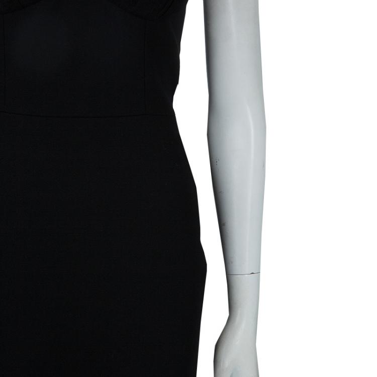 Pre Owned Saint Laurent Paris Black Noodle Strap Corset Dress S