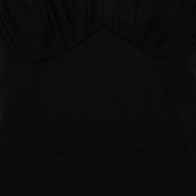 Pre Owned Saint Laurent Paris Black Noodle Strap Corset Dress S