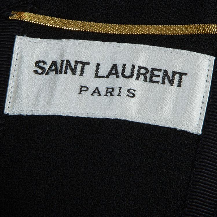 Pre Owned Saint Laurent Paris Black Noodle Strap Corset Dress S