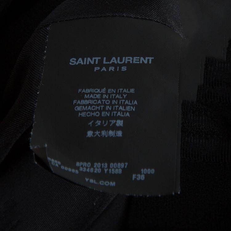 Pre Owned Saint Laurent Paris Black Noodle Strap Corset Dress S