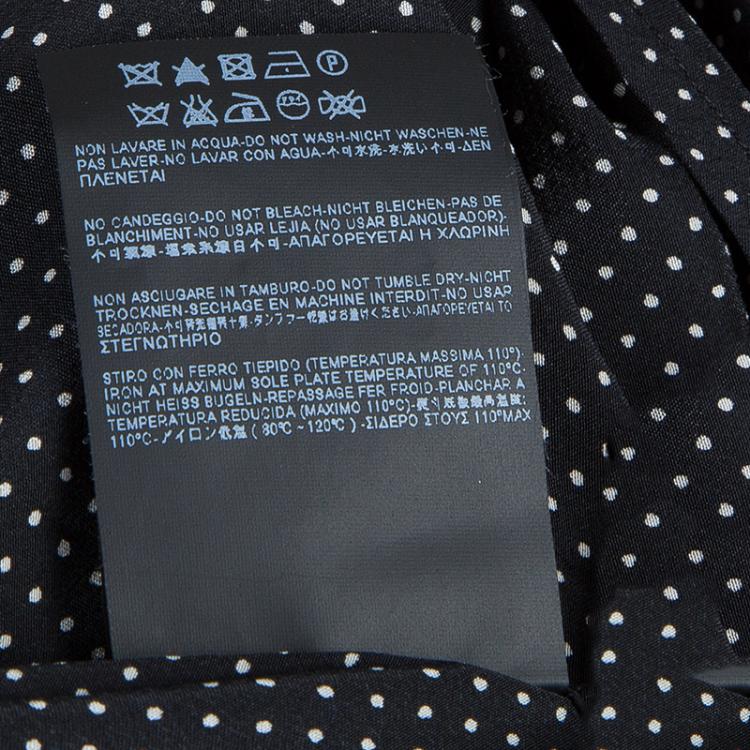 Pre Owned Saint Laurent Paris Black Polka Dot Print Long Sleeve Buttondown Silk Shirt S