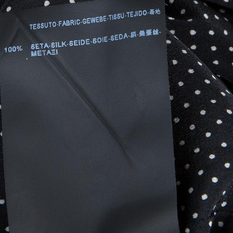 Pre Owned Saint Laurent Paris Black Polka Dot Print Long Sleeve Buttondown Silk Shirt S