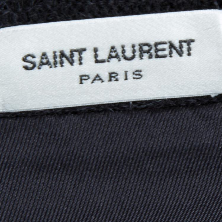 Pre Owned Saint Laurent Paris Powder Blue Star Motif Long Cardigan L