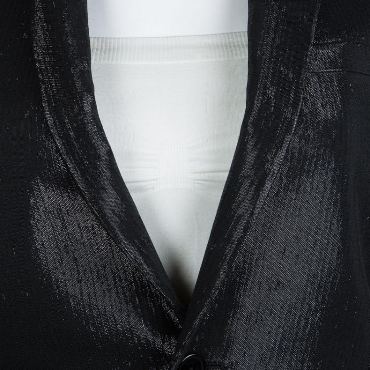 Pre Owned Saint Laurent Paris Shiny Black Lurex Blazer S