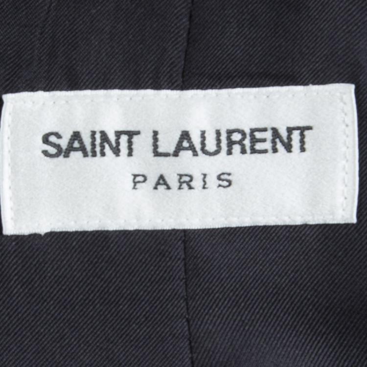 Pre Owned Saint Laurent Paris Shiny Black Lurex Blazer S