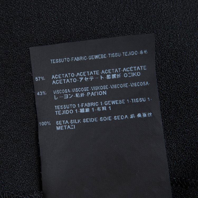 Pre Owned Saint Laurent Paris Black Sequinned Yoke Detail High-Low Tunic S