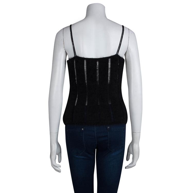 Pre Owned Saint Laurent Paris Black Wool Tank Top M