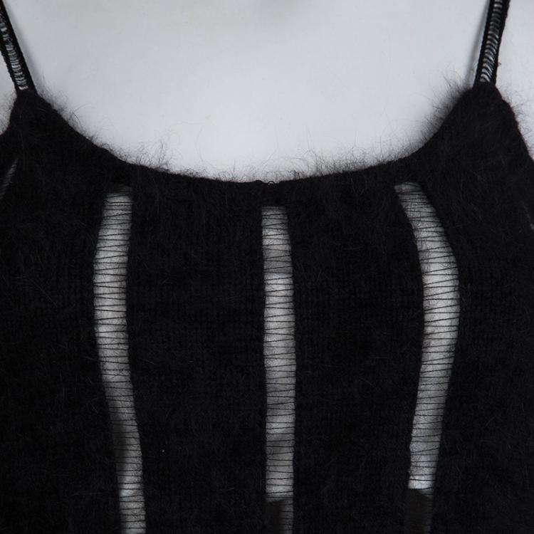 Pre Owned Saint Laurent Paris Black Wool Tank Top M
