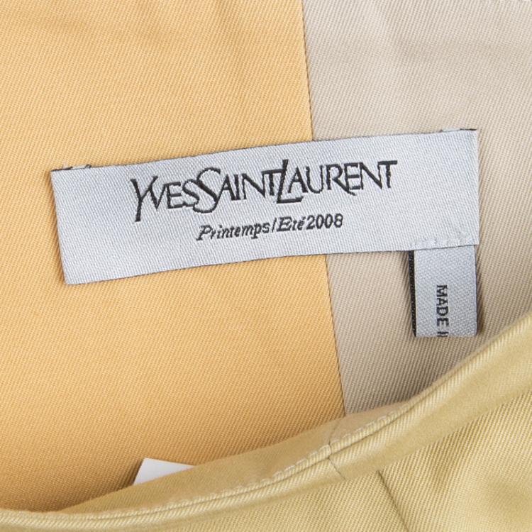Pre Owned Saint Laurent Paris Colorblock Cotton Skirt XL
