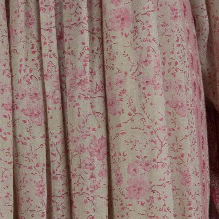 Pre Owned Saint Laurent Paris Beige Floral Printed Long Sleeve Maxi Dress M