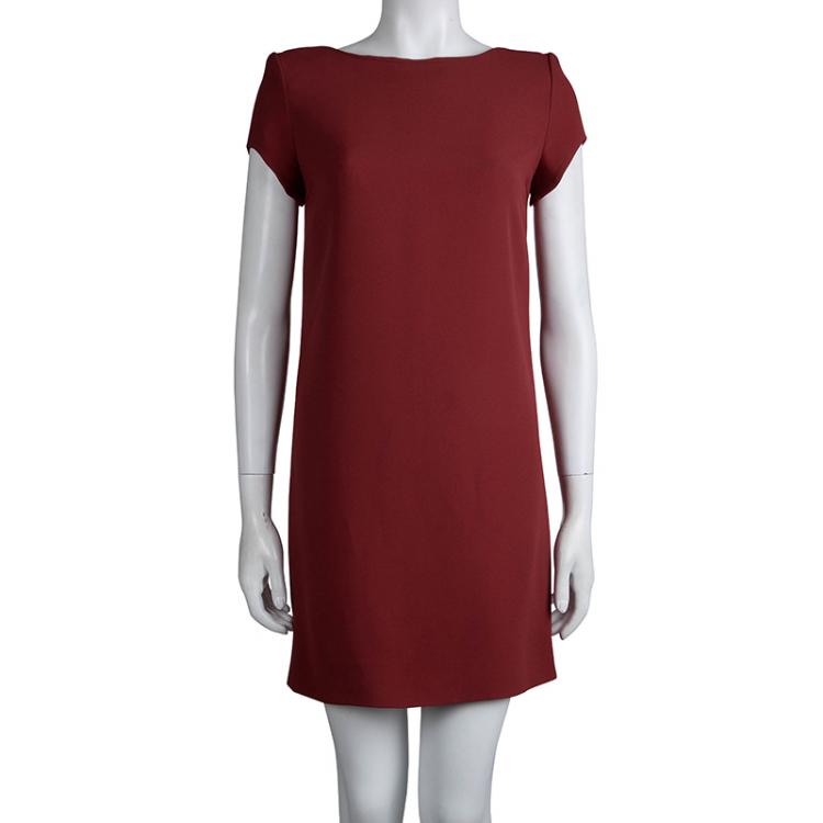 Pre Owned Saint Laurent Paris Red Shift Dress S
