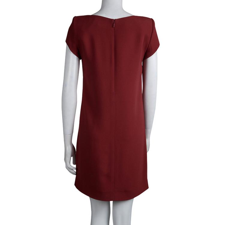 Pre Owned Saint Laurent Paris Red Shift Dress S