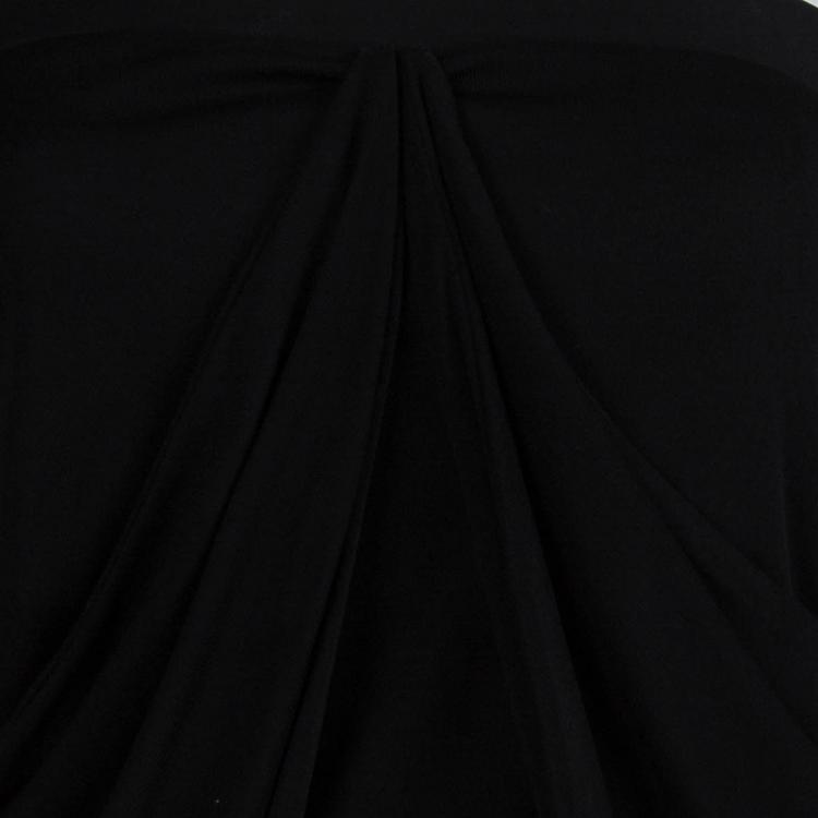 Pre Owned Saint Laurent Paris Black Knit Draped Strapless Top L