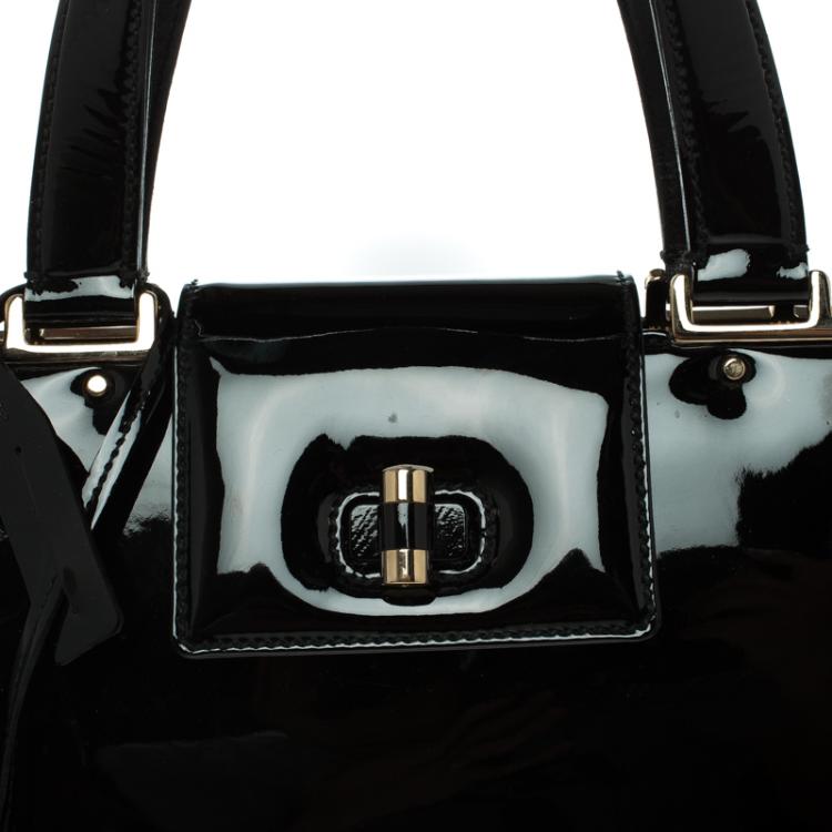 Pre Owned Saint Laurent Paris Black Patent Leather Large Uptown Satchel