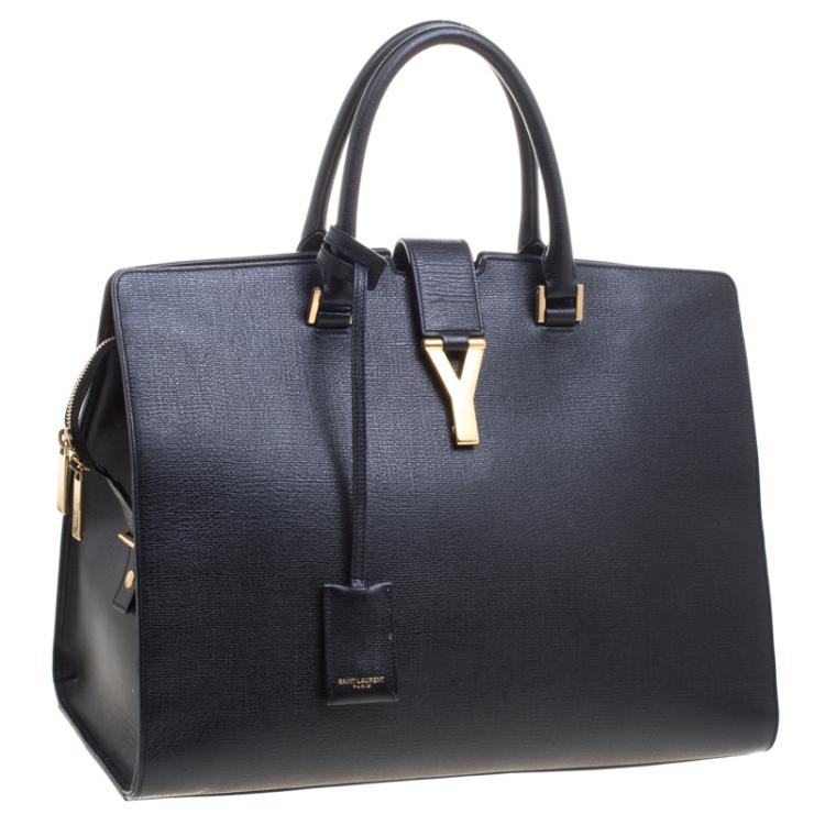 Pre Owned Saint Laurent Paris Black Leather Large Y Cabas Chyc Tote