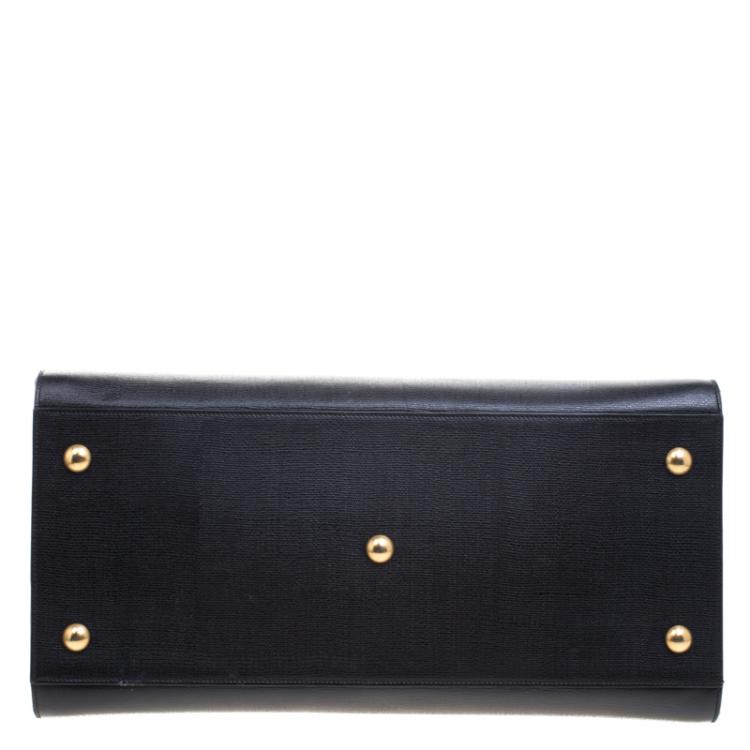 Pre Owned Saint Laurent Paris Black Leather Large Y Cabas Chyc Tote