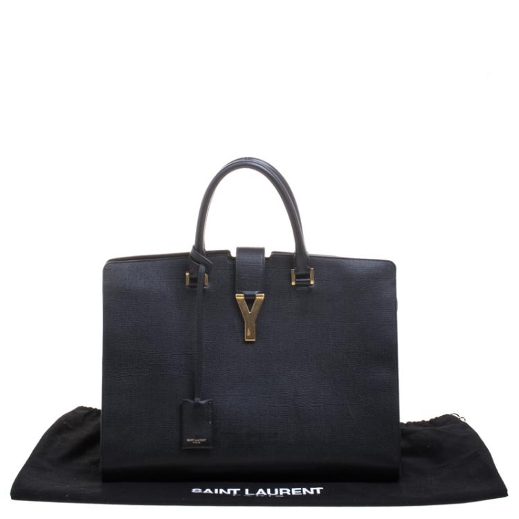 Pre Owned Saint Laurent Paris Black Leather Large Y Cabas Chyc Tote