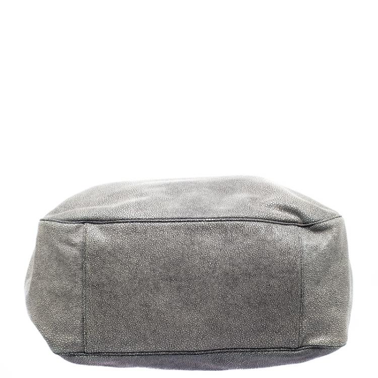 Pre Owned Saint Laurent Paris Grey Stingray Embossed Leather Roady Hobo