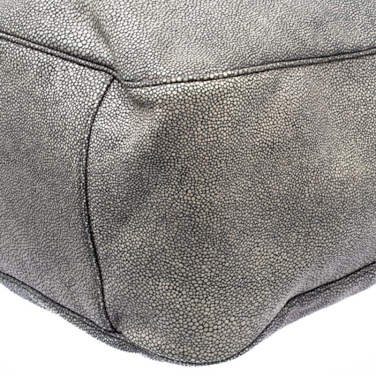 Pre Owned Saint Laurent Paris Grey Stingray Embossed Leather Roady Hobo
