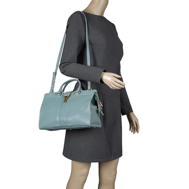 Yves Saint Laurent Grey Calfskin Leather Small Cabas ChYc Bag