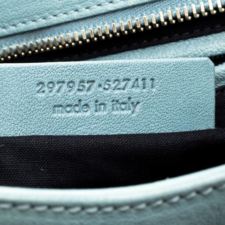 Pre Owned Saint Laurent Paris Light Blue Leather Small Cabas Chyc Satchel