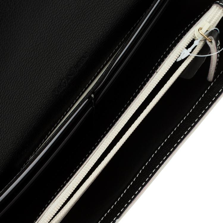 Pre Owned Saint Laurent Paris Black/White Leather Belle De Jour Wallet