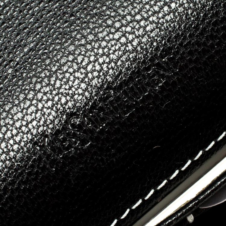 Pre Owned Saint Laurent Paris Black/White Leather Belle De Jour Wallet
