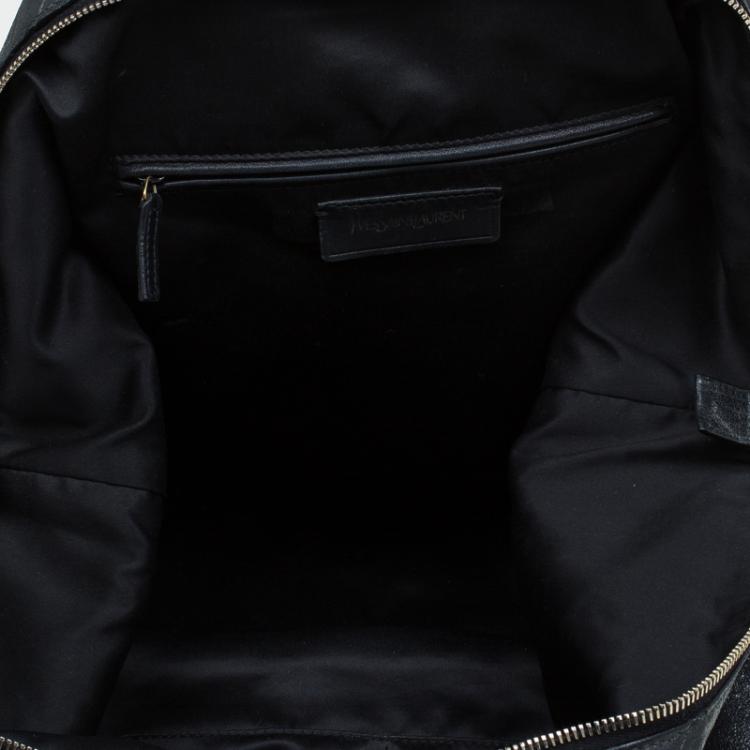 Pre Owned Saint Laurent Paris Black Glazed Leather Medium Easy Y Bag