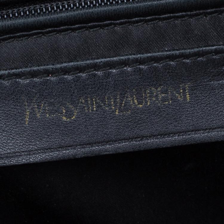 Pre Owned Saint Laurent Paris Black Glazed Leather Medium Easy Y Bag