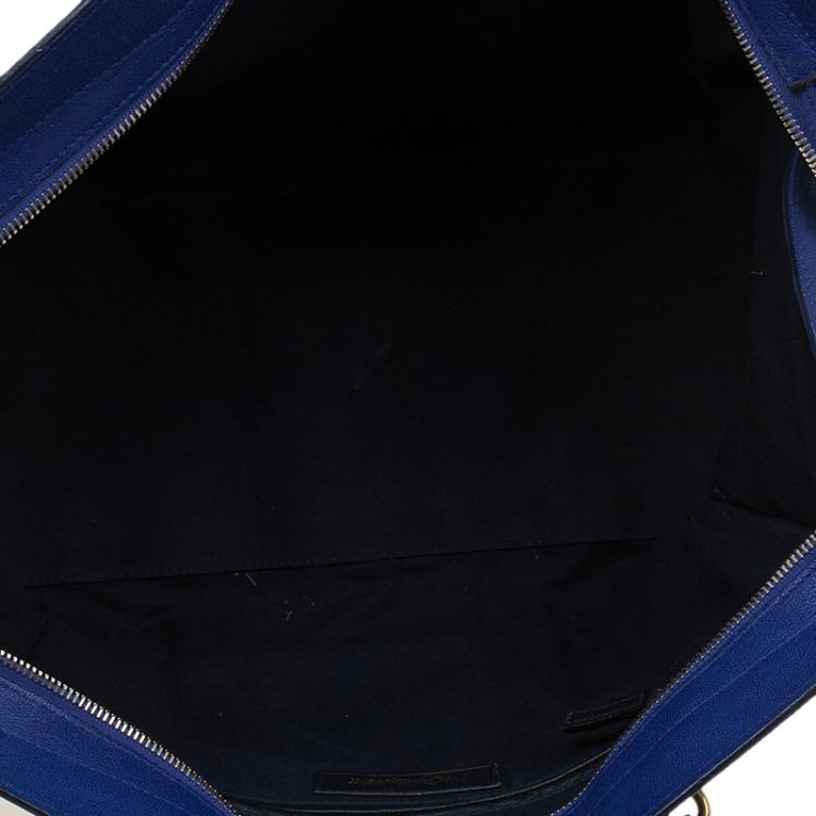 Pre Owned Saint Laurent Paris Blue Leather Medium Cabas Chyc Satchel