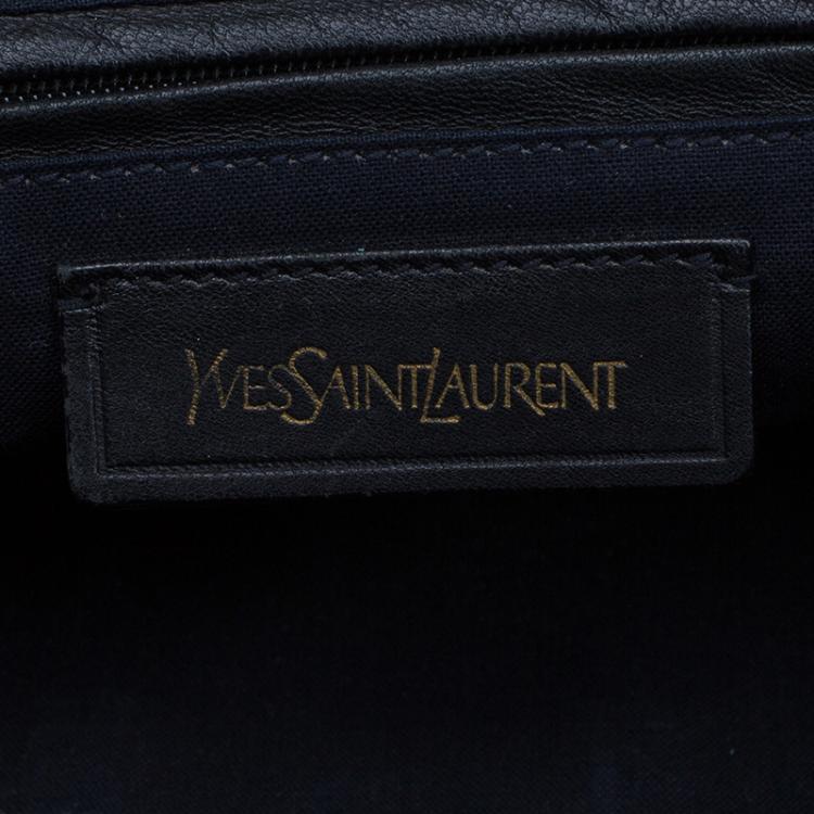 Pre Owned Saint Laurent Paris Blue Leather Medium Cabas Chyc Satchel