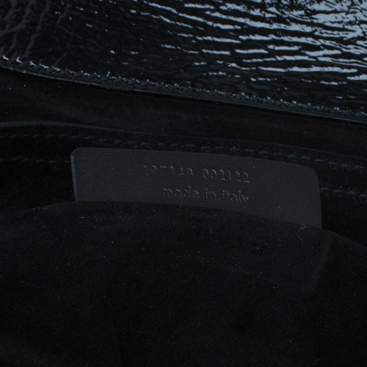 Pre Owned Saint Laurent Paris Black Patent Large Muse Two Tote