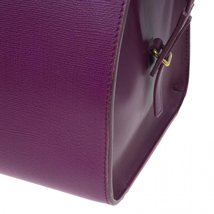 Pre Owned Saint Laurent Paris Purple Leather Medium Cabas Chyc Satchel
