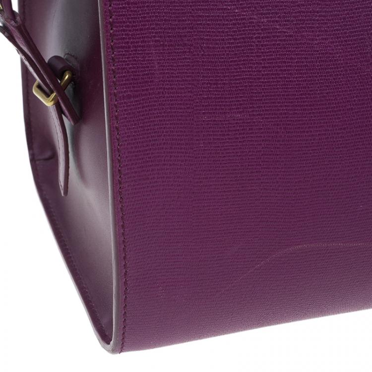 Pre Owned Saint Laurent Paris Purple Leather Medium Cabas Chyc Satchel