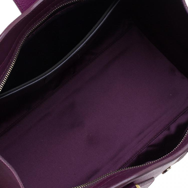 Pre Owned Saint Laurent Paris Purple Leather Medium Cabas Chyc Satchel