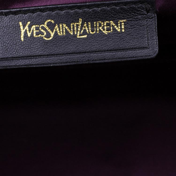 Pre Owned Saint Laurent Paris Purple Leather Medium Cabas Chyc Satchel