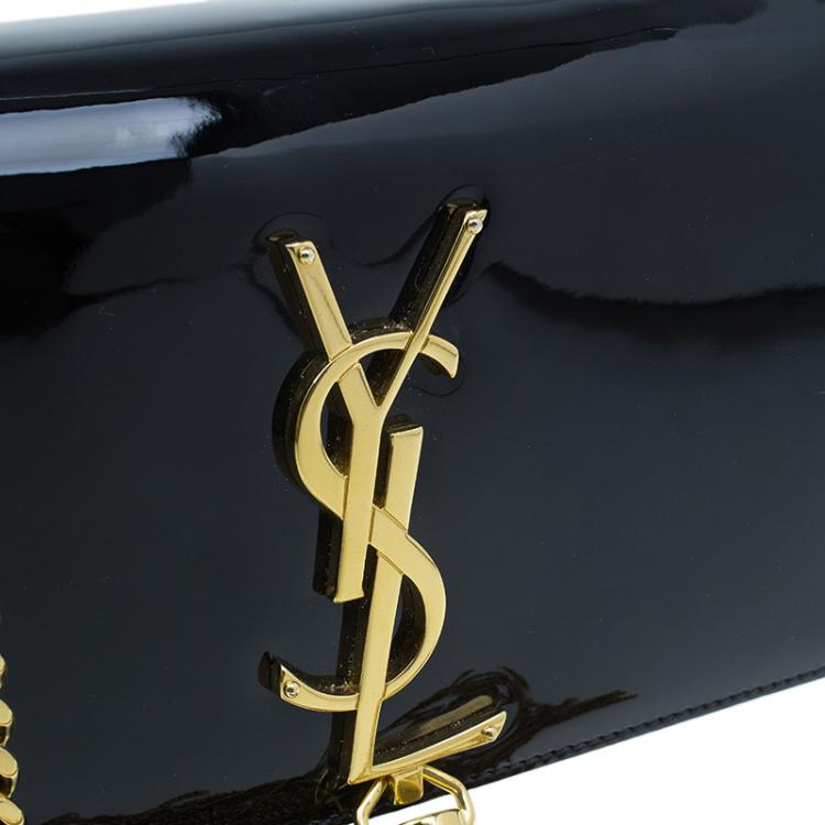 Pre Owned Saint Laurent Paris Black Patent Leather Small Tassel Crossbody Bag