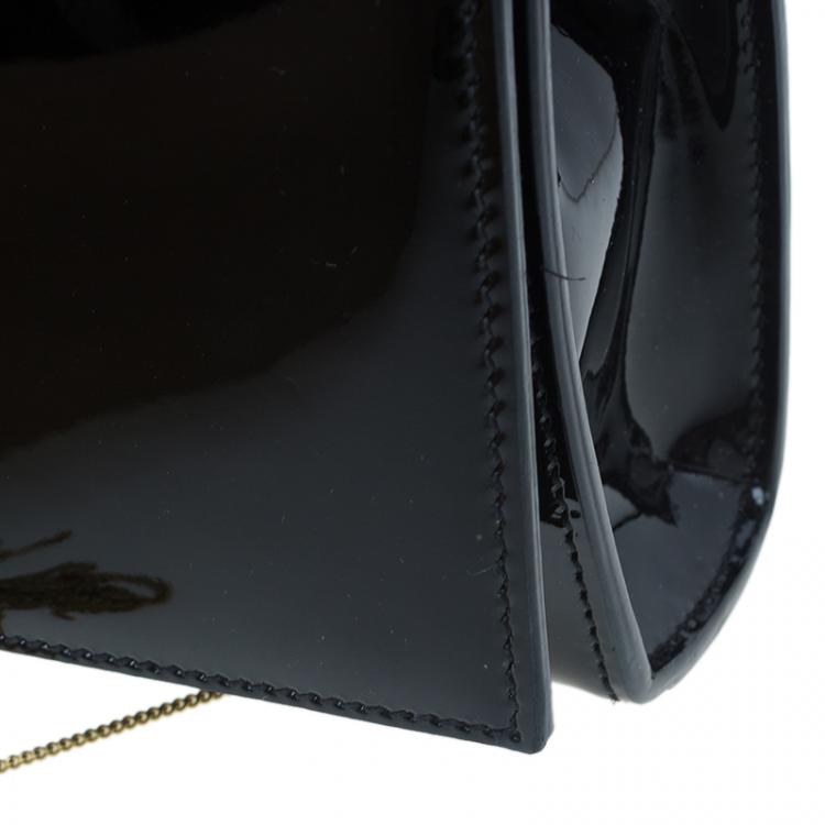 Pre Owned Saint Laurent Paris Black Patent Leather Small Tassel Crossbody Bag