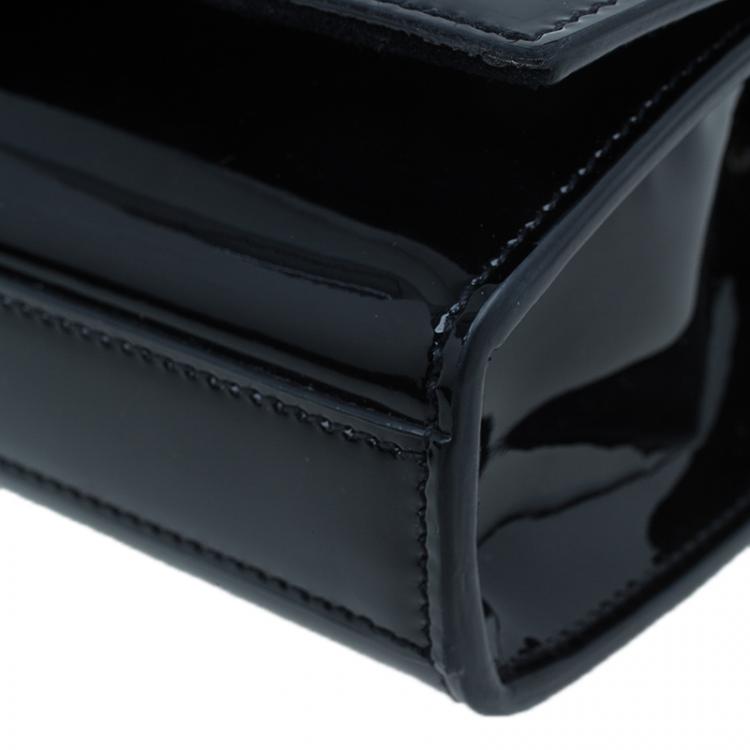 Pre Owned Saint Laurent Paris Black Patent Leather Small Tassel Crossbody Bag