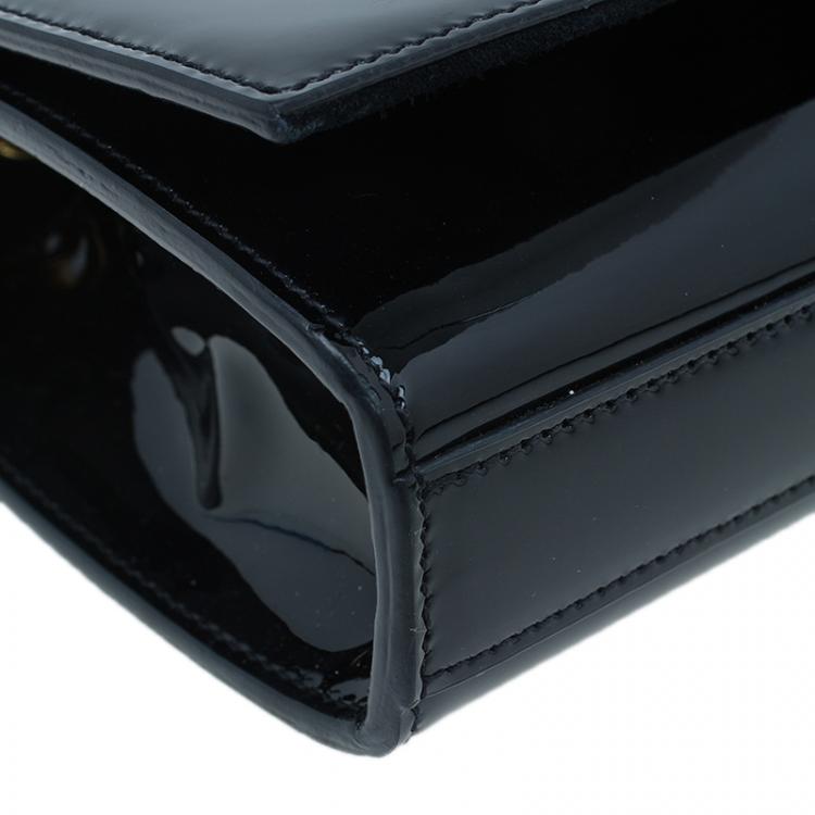 Pre Owned Saint Laurent Paris Black Patent Leather Small Tassel Crossbody Bag