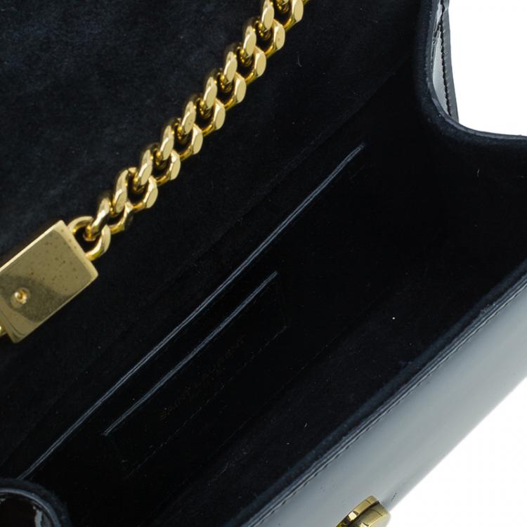 Pre Owned Saint Laurent Paris Black Patent Leather Small Tassel Crossbody Bag