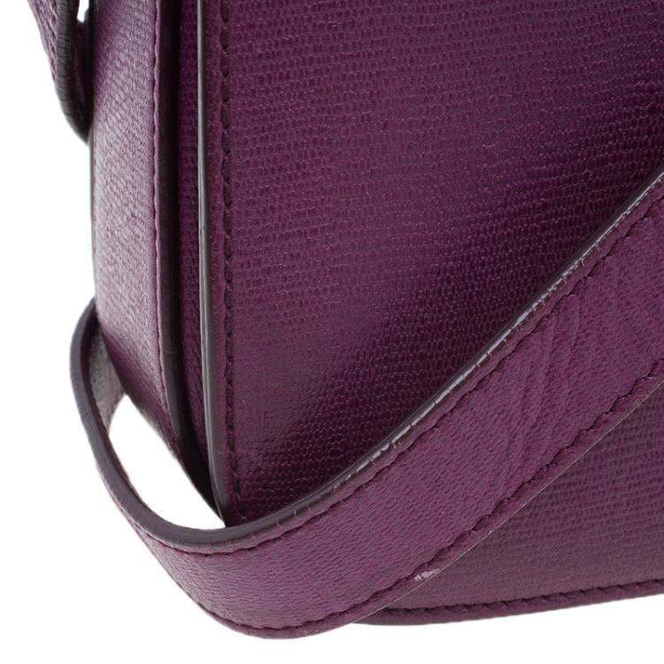 Pre Owned Saint Laurent Paris Purple Leather Classic Y Crossbody