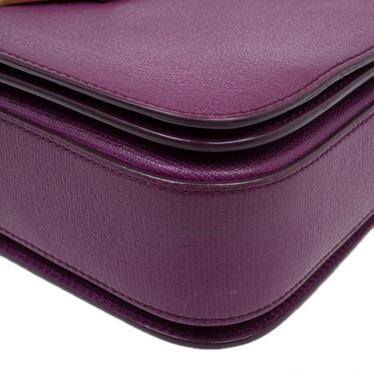 Pre Owned Saint Laurent Paris Purple Leather Classic Y Crossbody