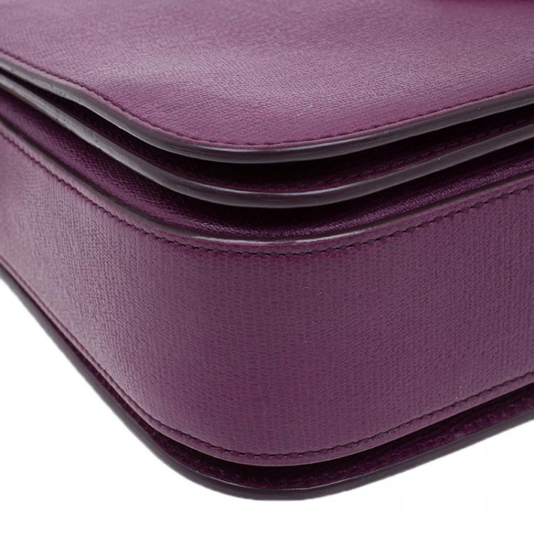 Pre Owned Saint Laurent Paris Purple Leather Classic Y Crossbody
