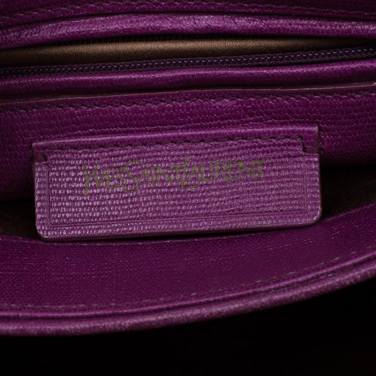 Pre Owned Saint Laurent Paris Purple Leather Classic Y Crossbody