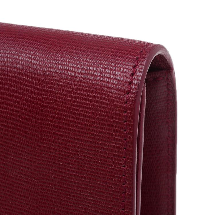 Pre Owned Saint Laurent Paris Red Leather Large CHYC Clutch