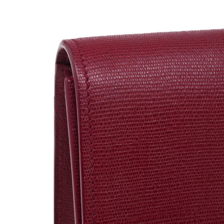 Pre Owned Saint Laurent Paris Red Leather Large CHYC Clutch