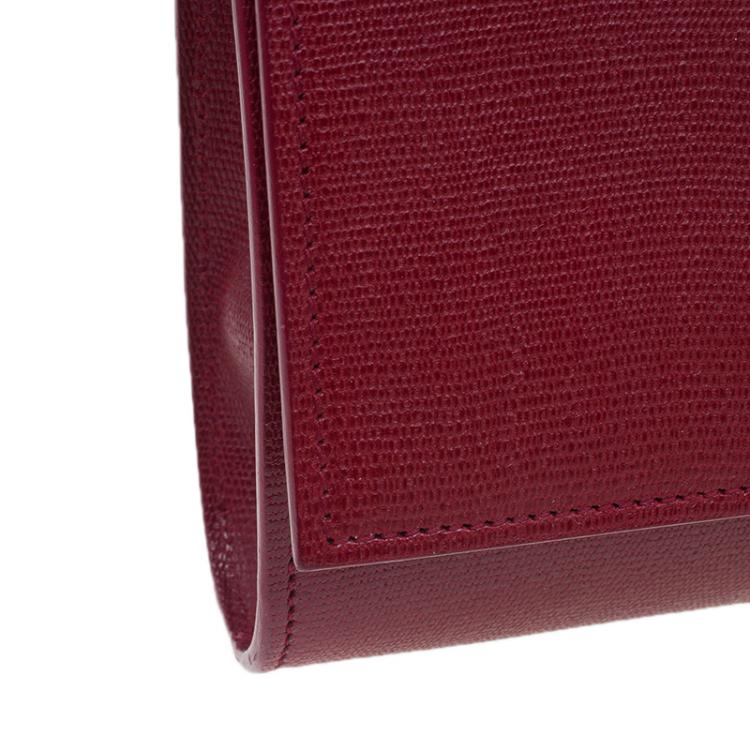 Pre Owned Saint Laurent Paris Red Leather Large CHYC Clutch