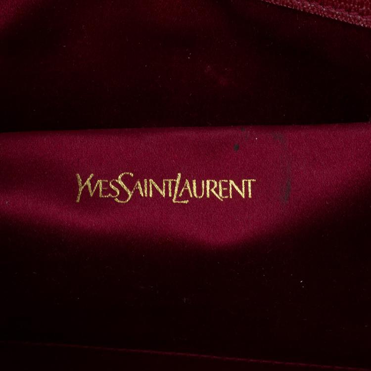 Pre Owned Saint Laurent Paris Red Leather Large CHYC Clutch