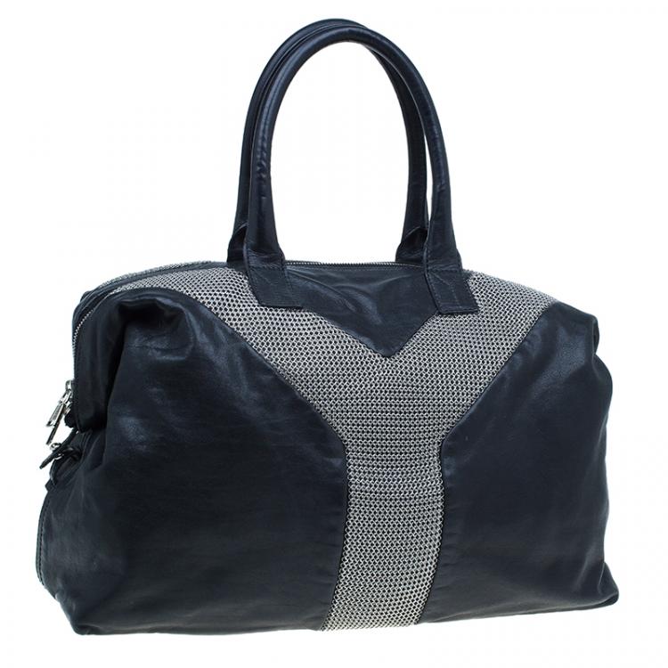 Pre Owned Saint Laurent Paris Black Leather Large Rock Easy Y Bag